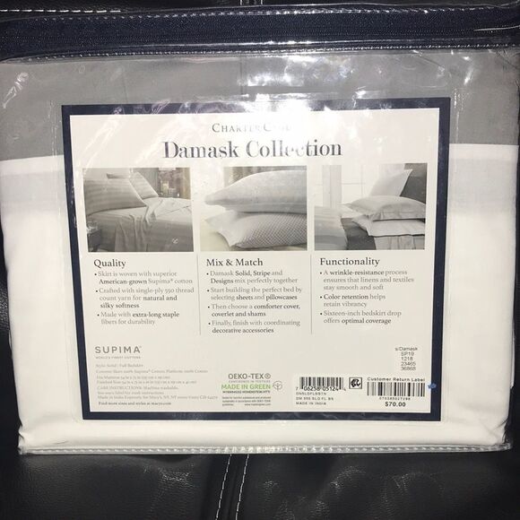 Charter Club Damask Full Size Bedskirt - Picture 5 of 7